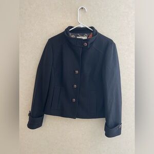 Banana Republic Short Military Style Wool Coat - Mandarin Collar Size L cropped